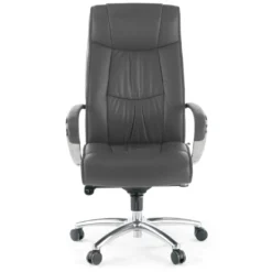 Sillón de oficina Bahia piel natural, brazos de aluminio