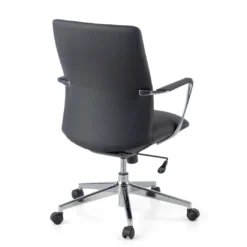 Sillón de Oficina Bristol respaldo bajo, brazos aluminio, ecopiel