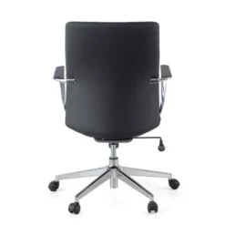 Sillón de Oficina Bristol respaldo bajo, brazos aluminio, ecopiel
