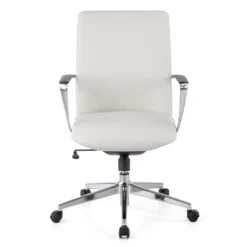 Sillón de Oficina Bristol respaldo bajo, brazos aluminio, ecopiel