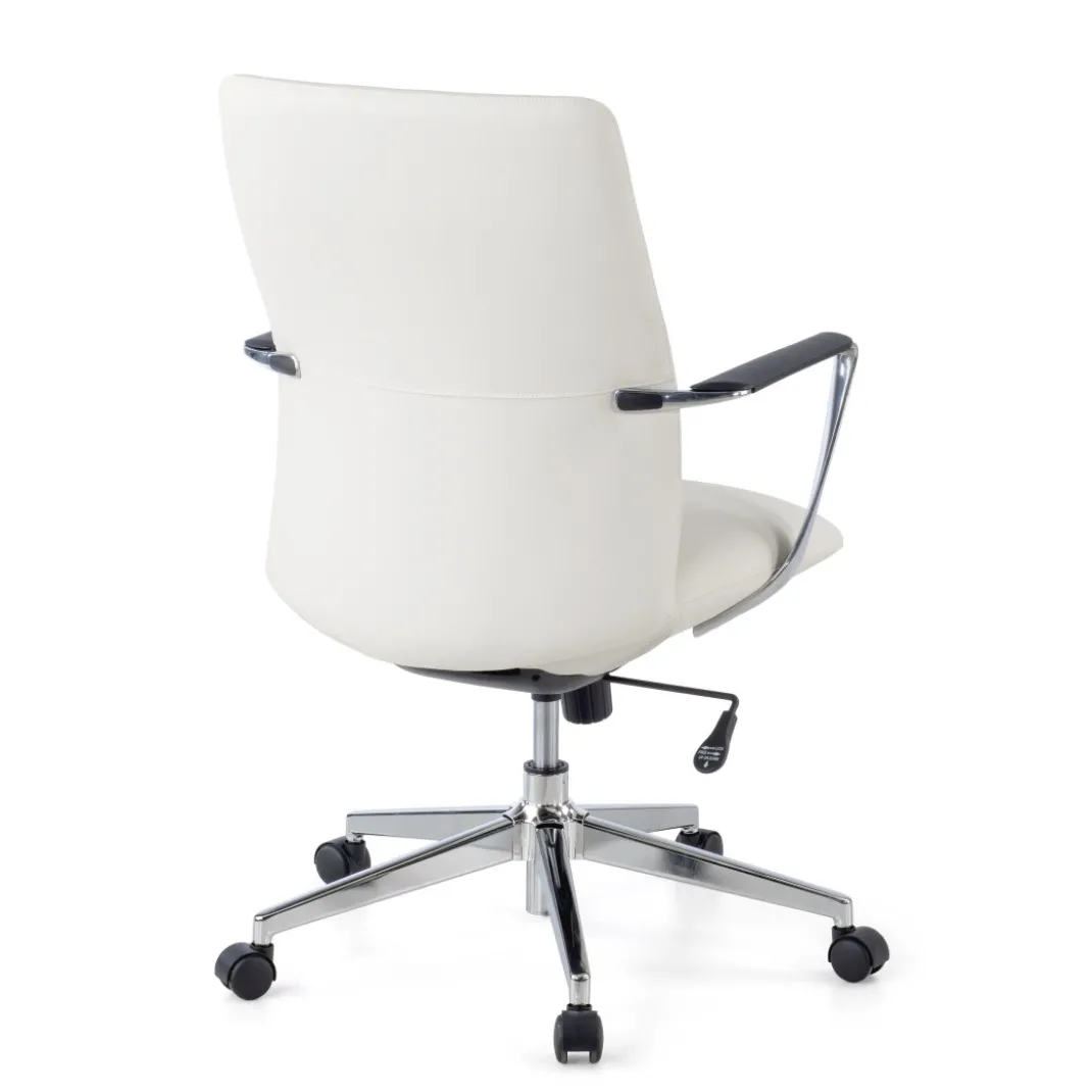Sillón de Oficina Bristol respaldo bajo, brazos aluminio, ecopiel