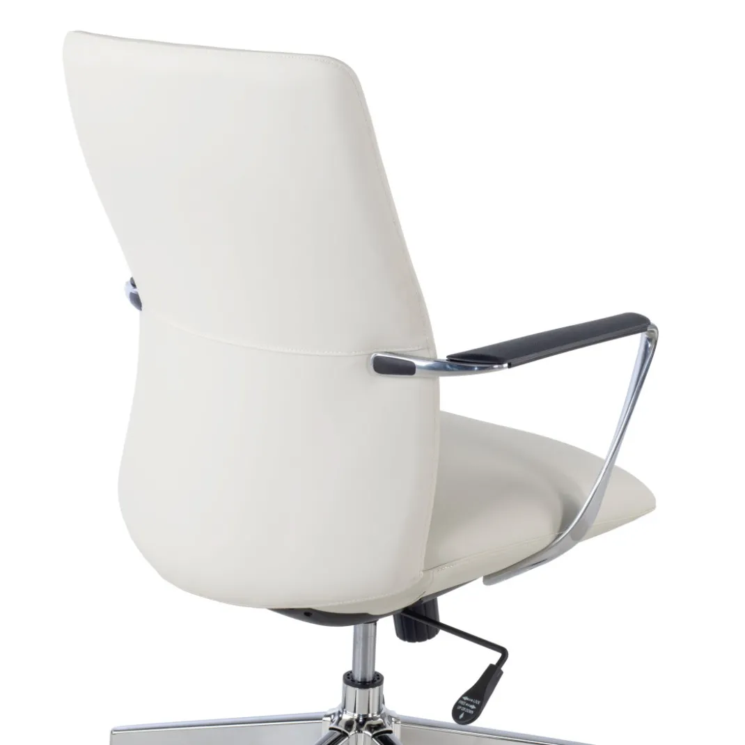 Sillón de Oficina Bristol respaldo bajo, brazos aluminio, ecopiel