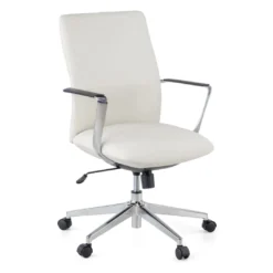 Sillón de Oficina Bristol respaldo bajo, brazos aluminio, ecopiel