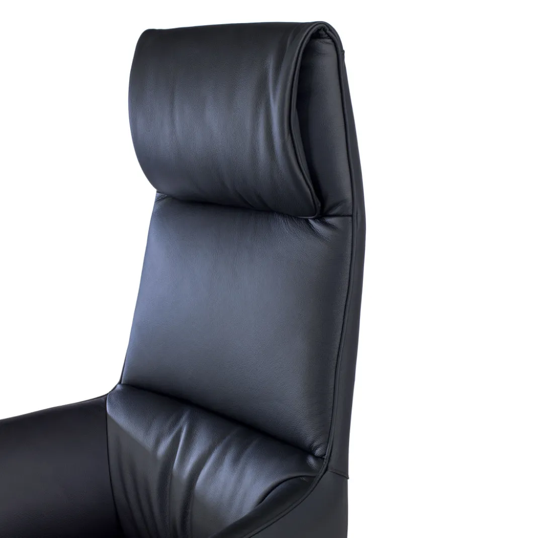 Sillón de oficina dirección President, alta gama, piel natural