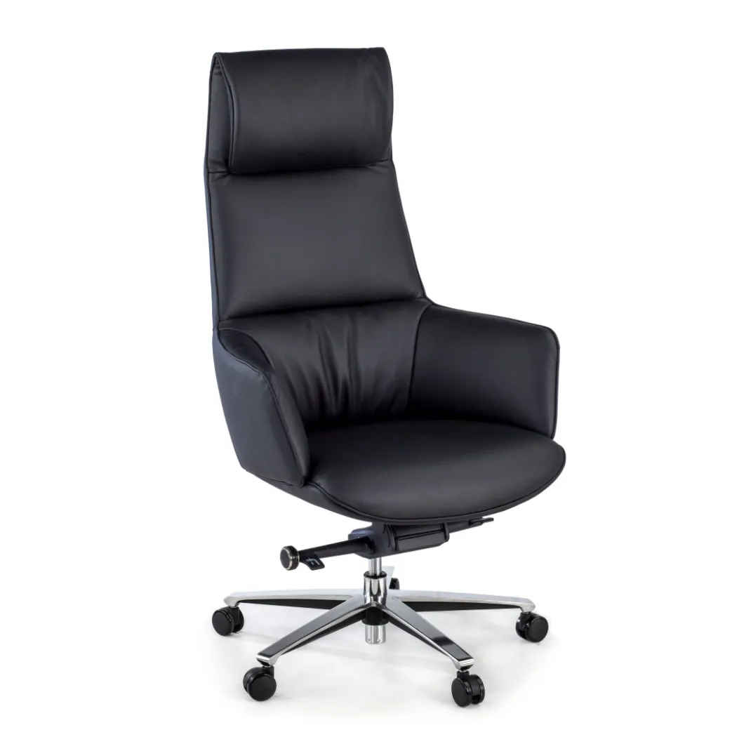 Sillón de oficina dirección President, alta gama, piel natural