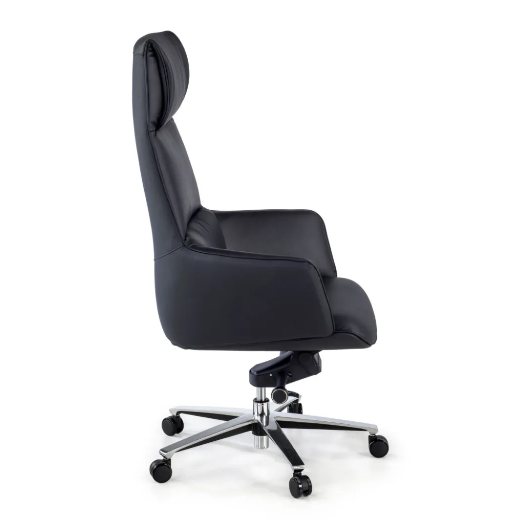 Sillón de oficina dirección President, alta gama, piel natural