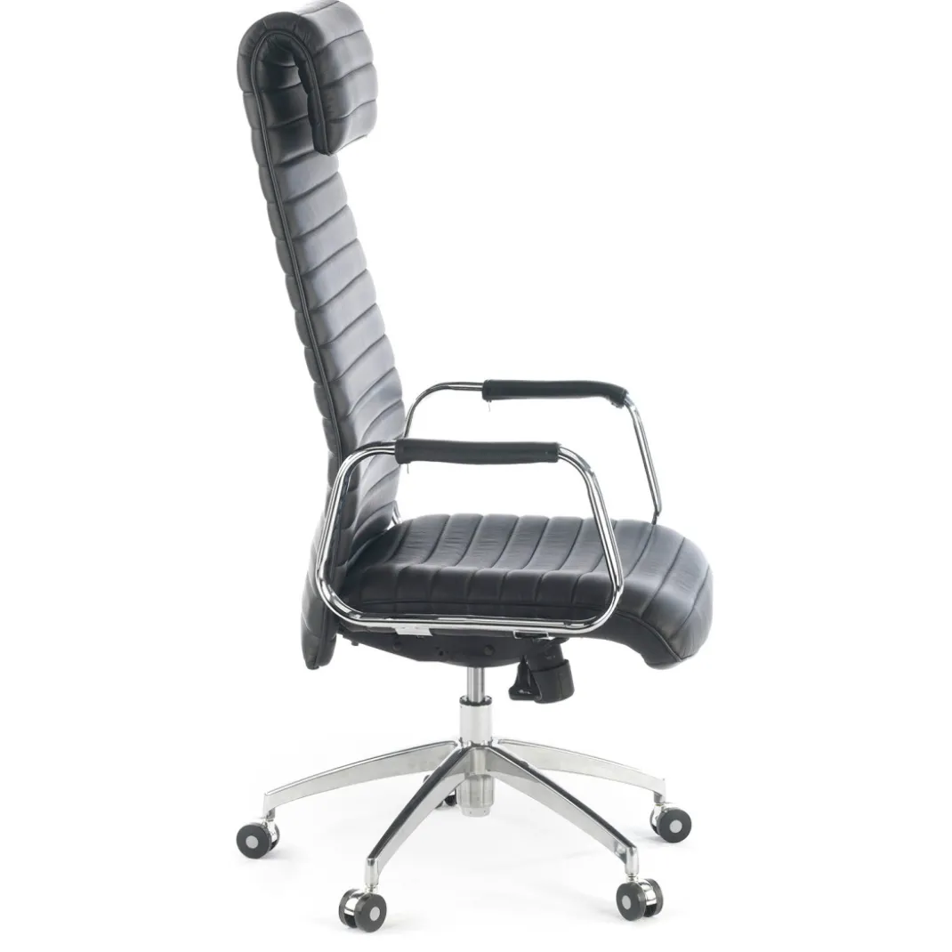 Sillón de oficina Jaguar, base aluminio, Ecopiel
