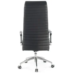 Sillón de oficina Jaguar, base aluminio, piel natural