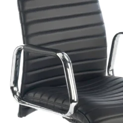 Sillón de oficina Jaguar, base aluminio, piel natural