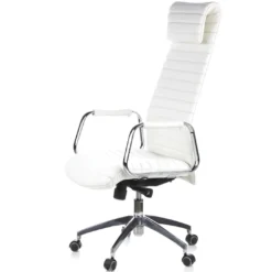 Sillón de oficina Jaguar, base aluminio, piel natural