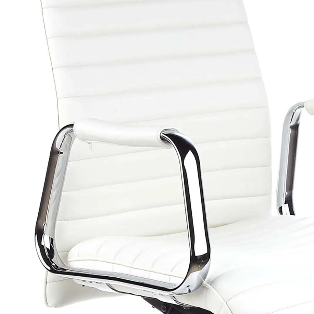 Sillón de oficina Jaguar, base aluminio, piel natural