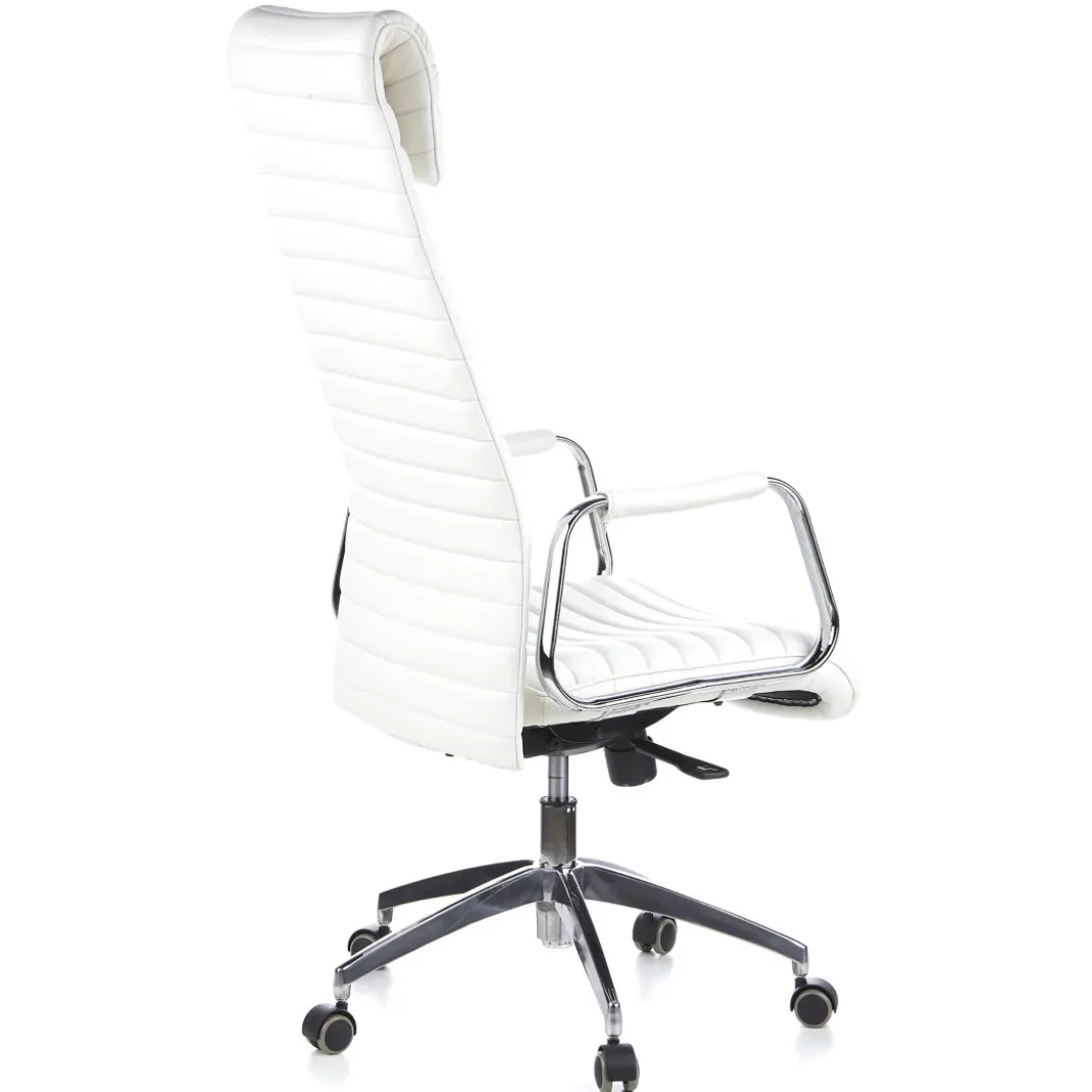 Sillón de oficina Jaguar, base aluminio, piel natural