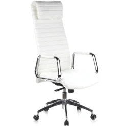 Sillón de oficina Jaguar, base aluminio, piel natural