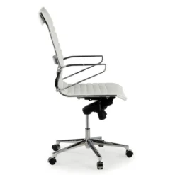 Sillón oficina de Diseño Forli, respaldo alto, piel natural