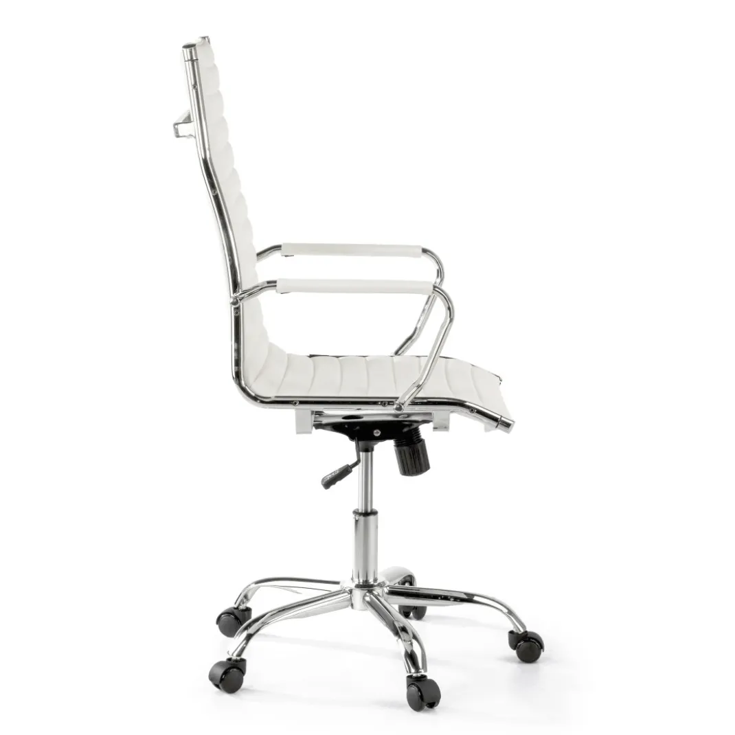 Sillón Oficina de diseño Milano, respaldo alto ecopiel