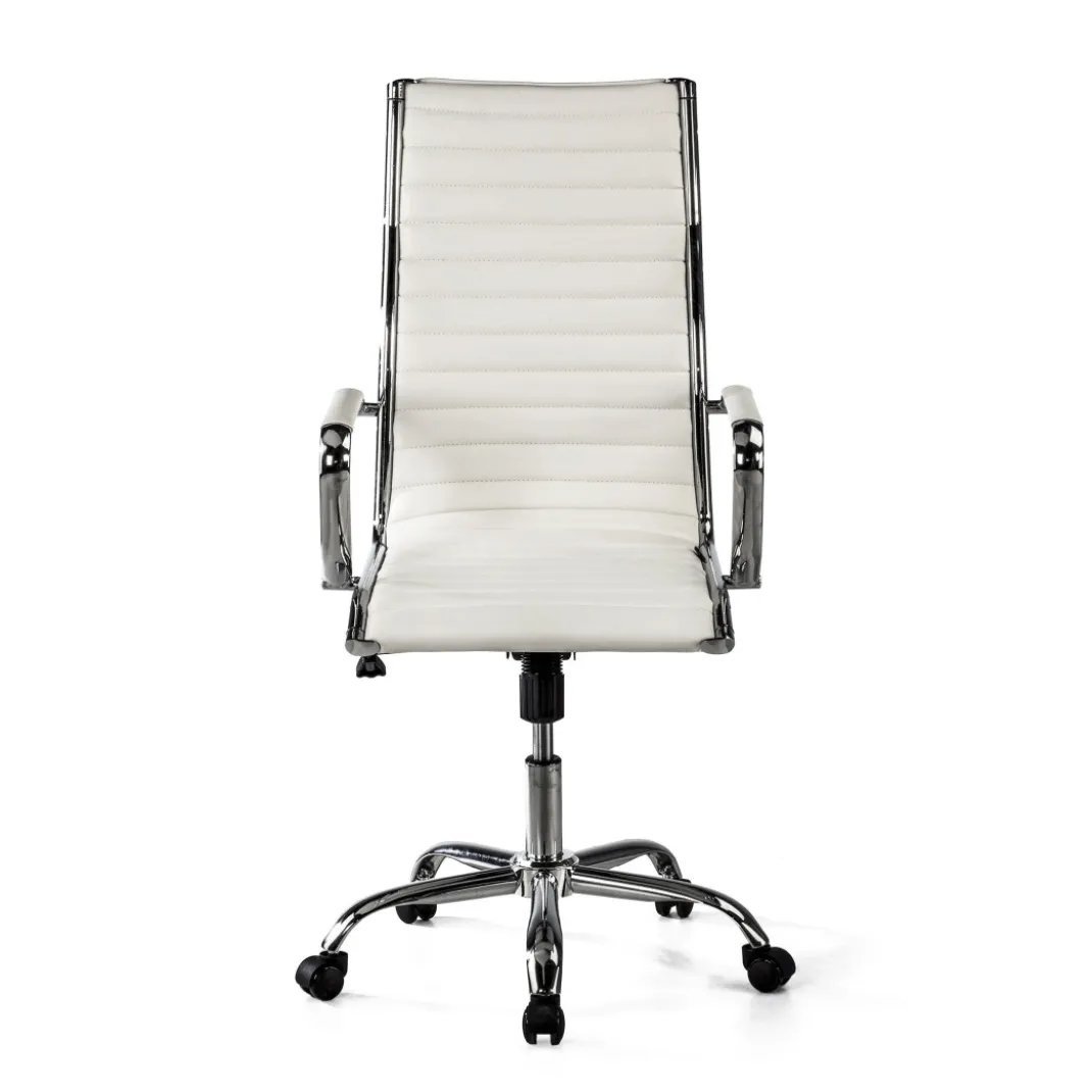 Sillón Oficina de diseño Milano, respaldo alto ecopiel