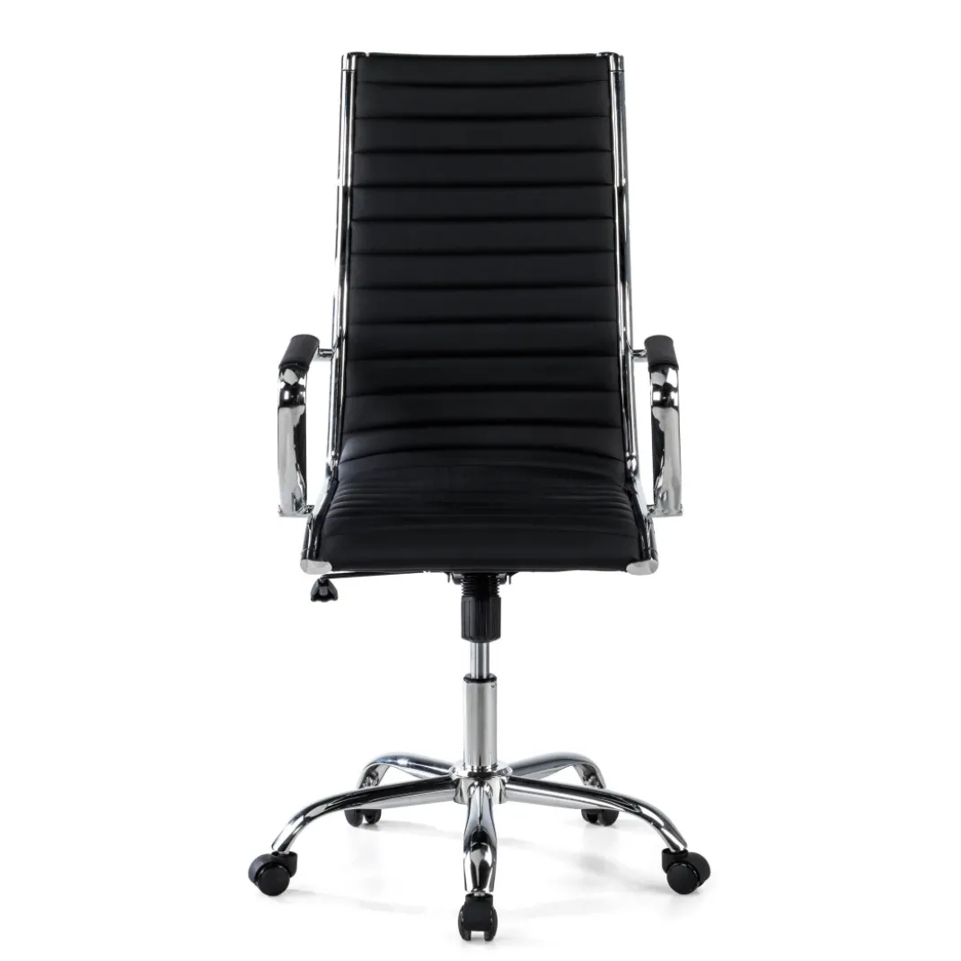 Sillón Oficina de diseño Milano, respaldo alto ecopiel