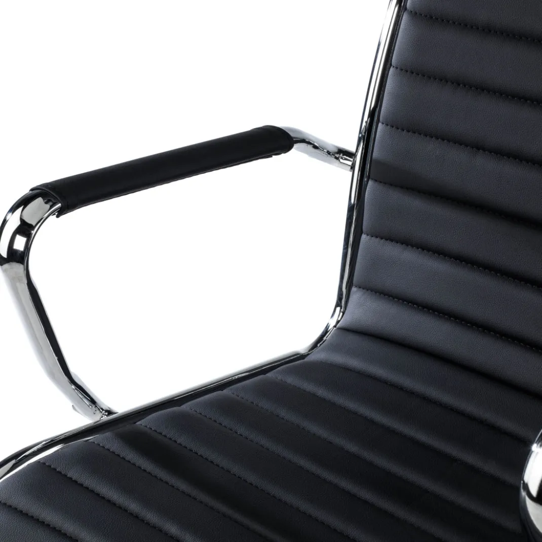 Sillón Oficina de diseño Milano, respaldo alto ecopiel