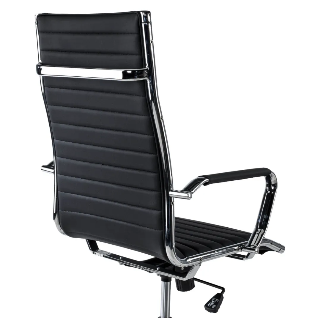 Sillón Oficina de diseño Milano, respaldo alto ecopiel