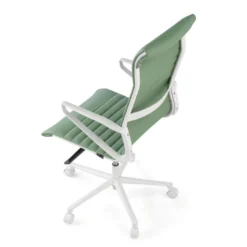 Sillón oficina Diseño Forli, estructura blanca, respaldo alto, ecopiel