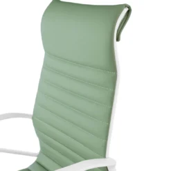 Sillón oficina Diseño Forli, estructura blanca, respaldo alto, ecopiel