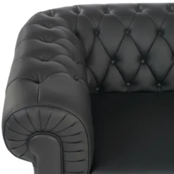 Sofa capitoné de recepción Chesterfield 2 plazas negro