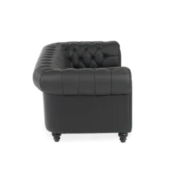 Sofa capitoné de recepción Chesterfield 2 plazas negro