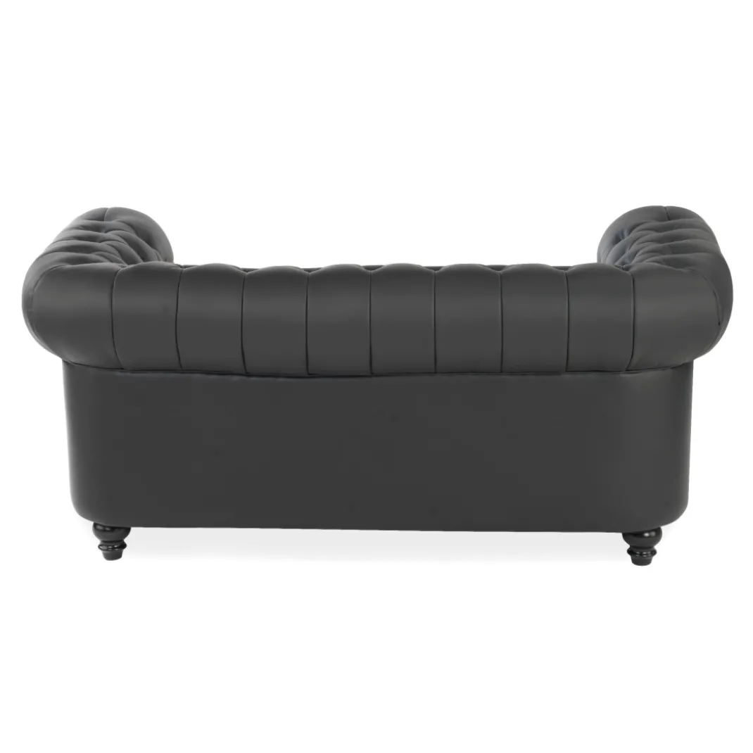 Sofa capitoné de recepción Chesterfield 2 plazas negro