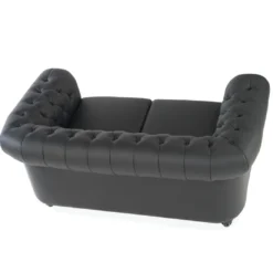 Sofa capitoné de recepción Chesterfield 2 plazas negro