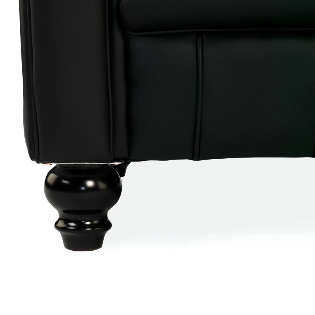 Sofa capitoné de recepción Chesterfield 2 plazas negro