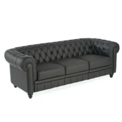 Sofa capitoné de recepción Chesterfield 3 plaza negro