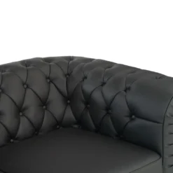 Sofa capitoné de recepción Chesterfield 3 plaza negro