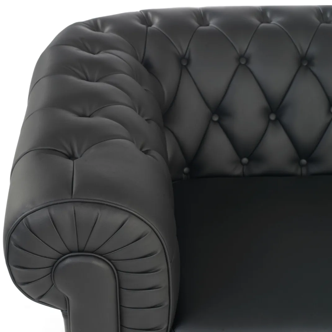 Sofa capitoné de recepción Chesterfield 3 plaza negro