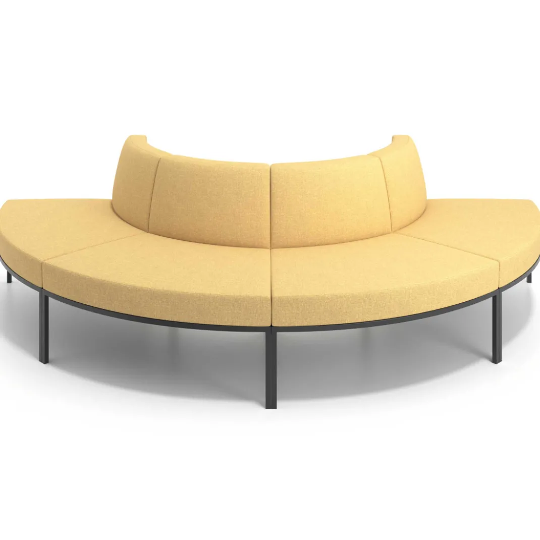 Sofa de Espera Pylos Curvo, Módulo Convexo 4 asientos