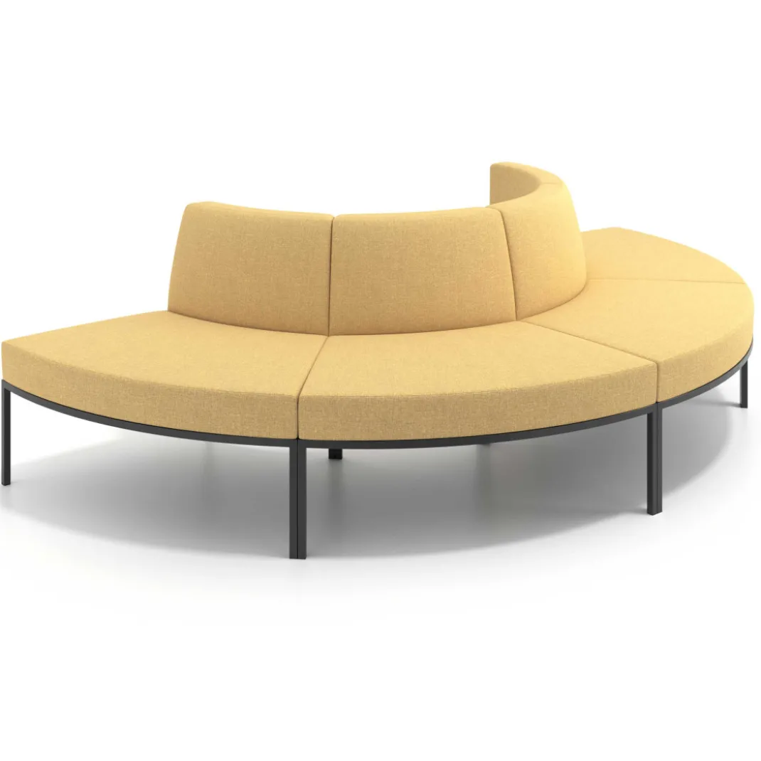 Sofa de Espera Pylos Curvo, Módulo Convexo 4 asientos