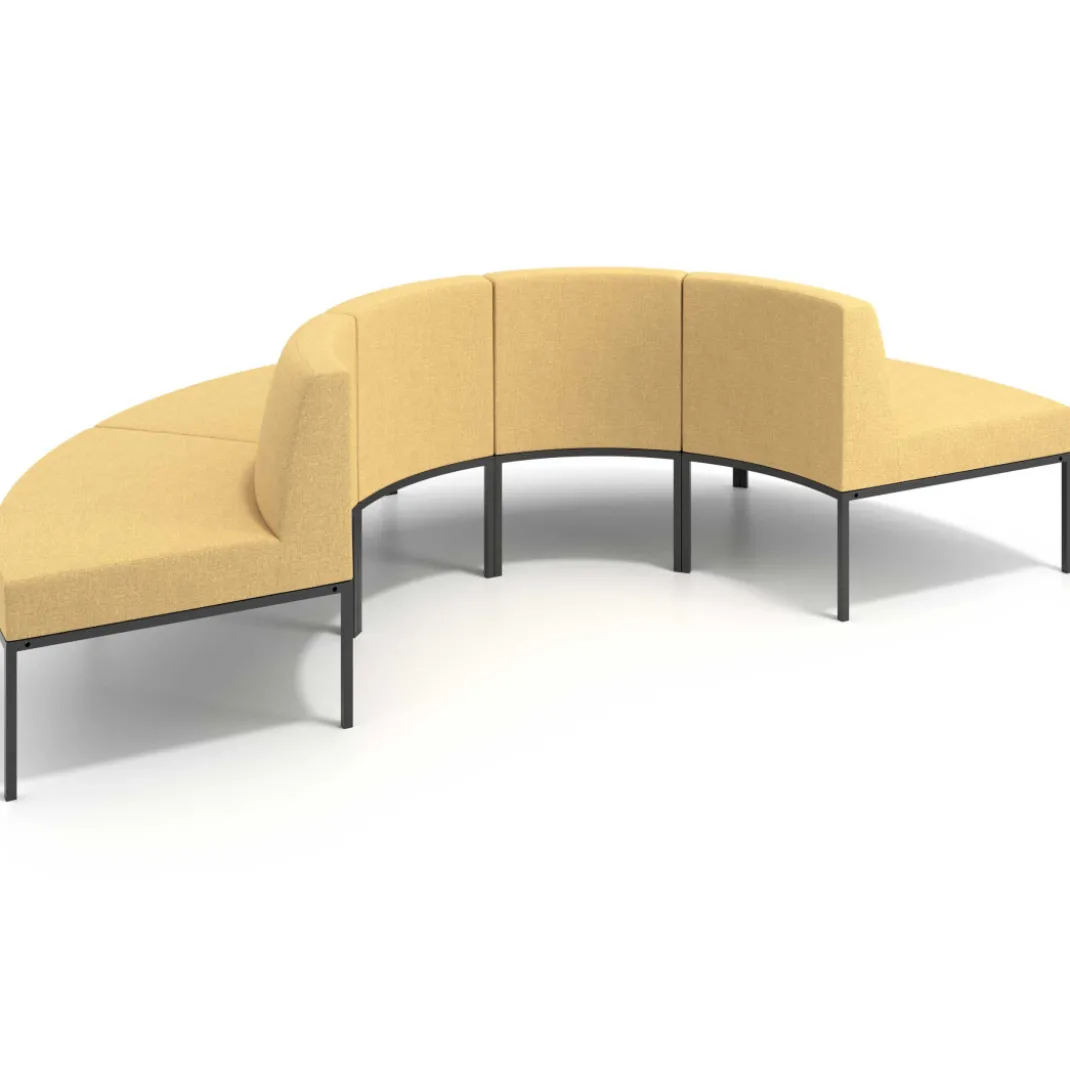 Sofa de Espera Pylos Curvo, Módulo Convexo 4 asientos