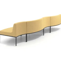 Sofa de Espera Pylos Curvo, Módulo Concavo + Convexo 4 asientos