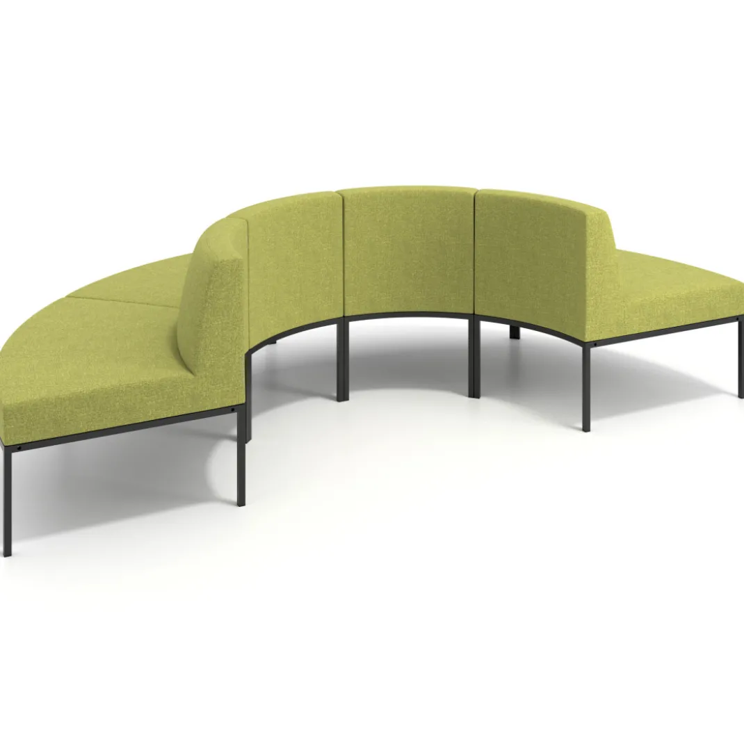 Sofa de Espera Pylos Curvo, Módulo Convexo 4 asientos