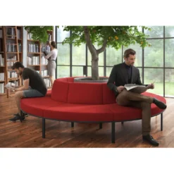 Sofa de Espera Pylos Curvo, Módulo Convexo 4 asientos