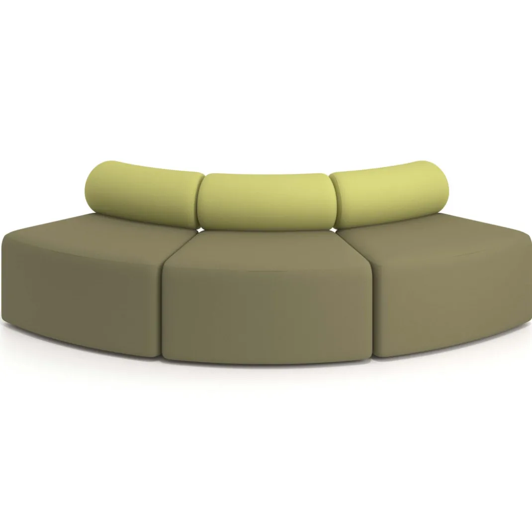 Sofa de oficina Oasis módulo convexo triple