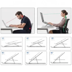 Soporte para Portátil plegable de aluminio, 6 alturas