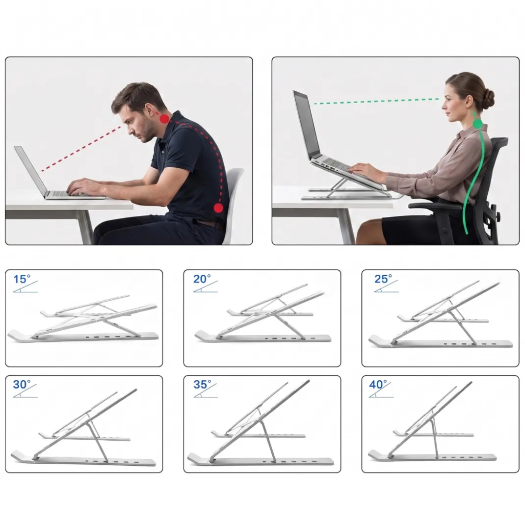 Soporte para Portátil plegable de aluminio, 6 alturas