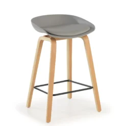 Taburete de oficina Uma, patas de madera