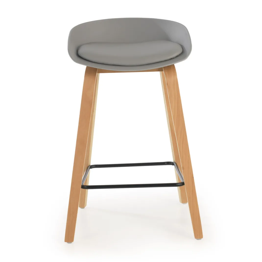 Taburete de oficina Uma, patas de madera