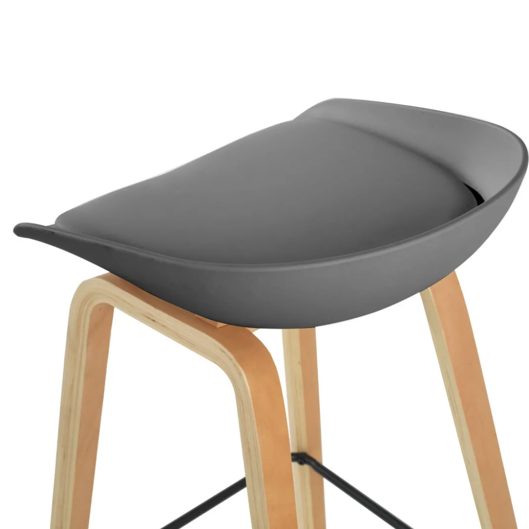 Taburete de oficina Uma, patas de madera