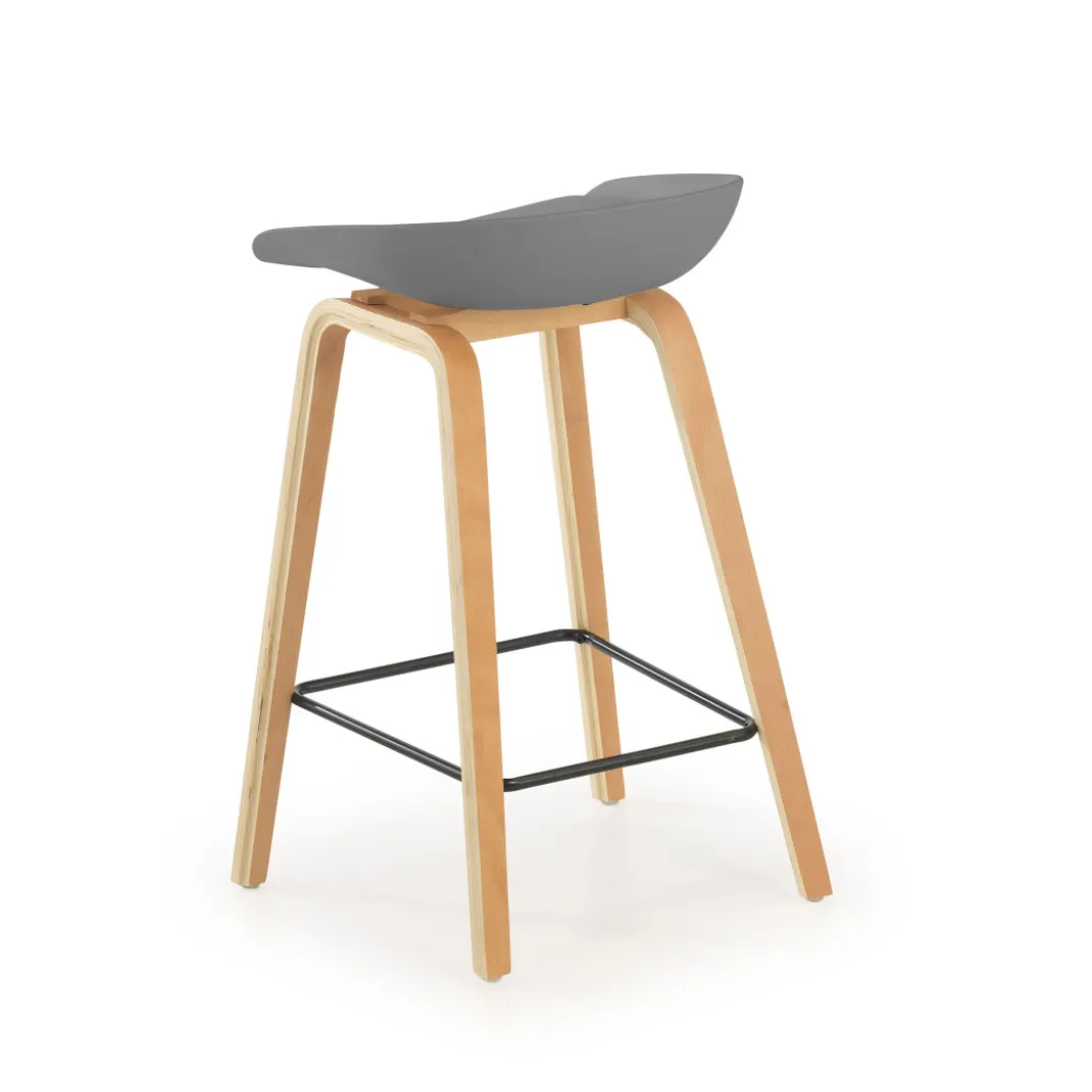 Taburete de oficina Uma, patas de madera