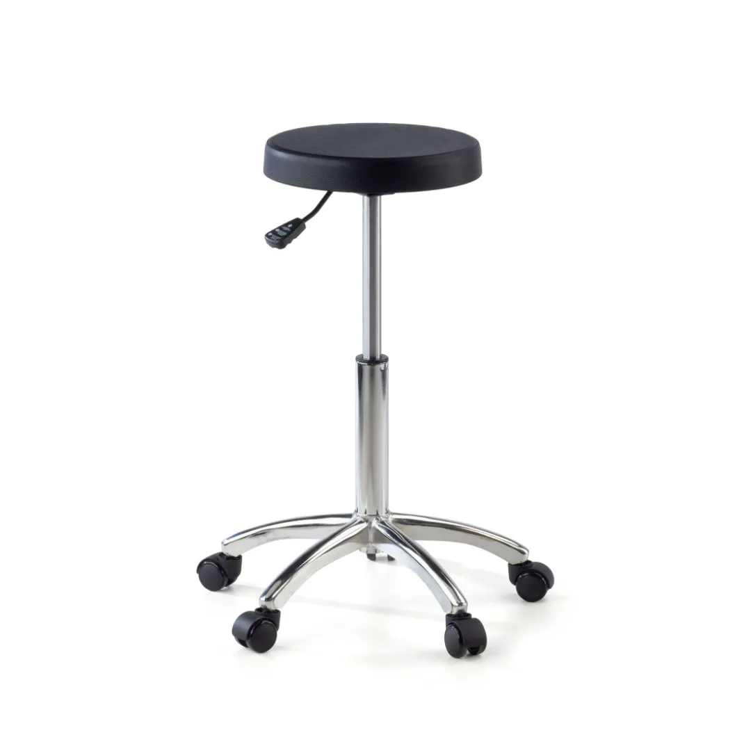 Taburete de Trabajo bajo con ruedas Ergopur, altura ajustable