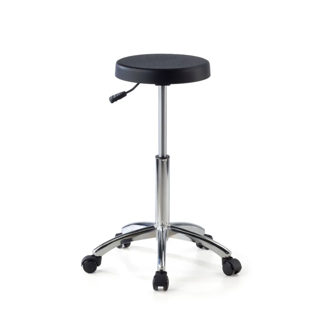 Taburete de Trabajo bajo con ruedas Ergopur, altura ajustable
