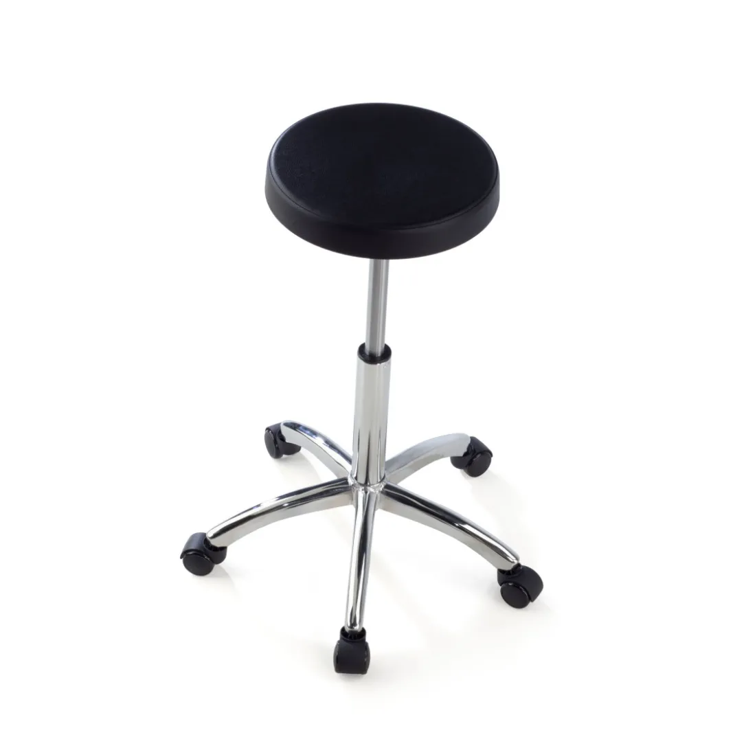 Taburete de Trabajo bajo con ruedas Ergopur, altura ajustable
