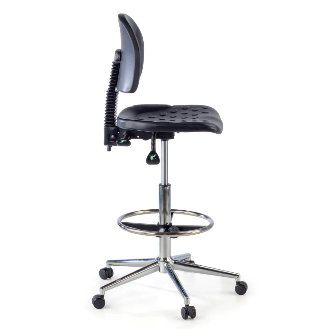 Taburete de trabajo Work 23, poliuretano rigido, anilla reposapies